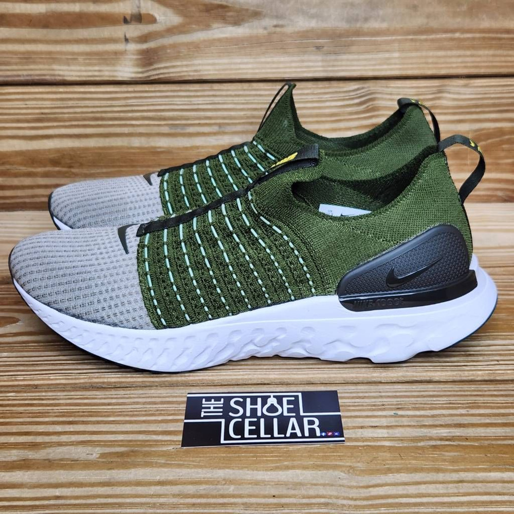 Nike Mens React Phantom Run Flyknit 2 Running Shoes Green DX2311-300 11M New - Picture 5 of 9